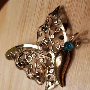 Vintage Signed 12 KT GF Regel Butterfly Brooch